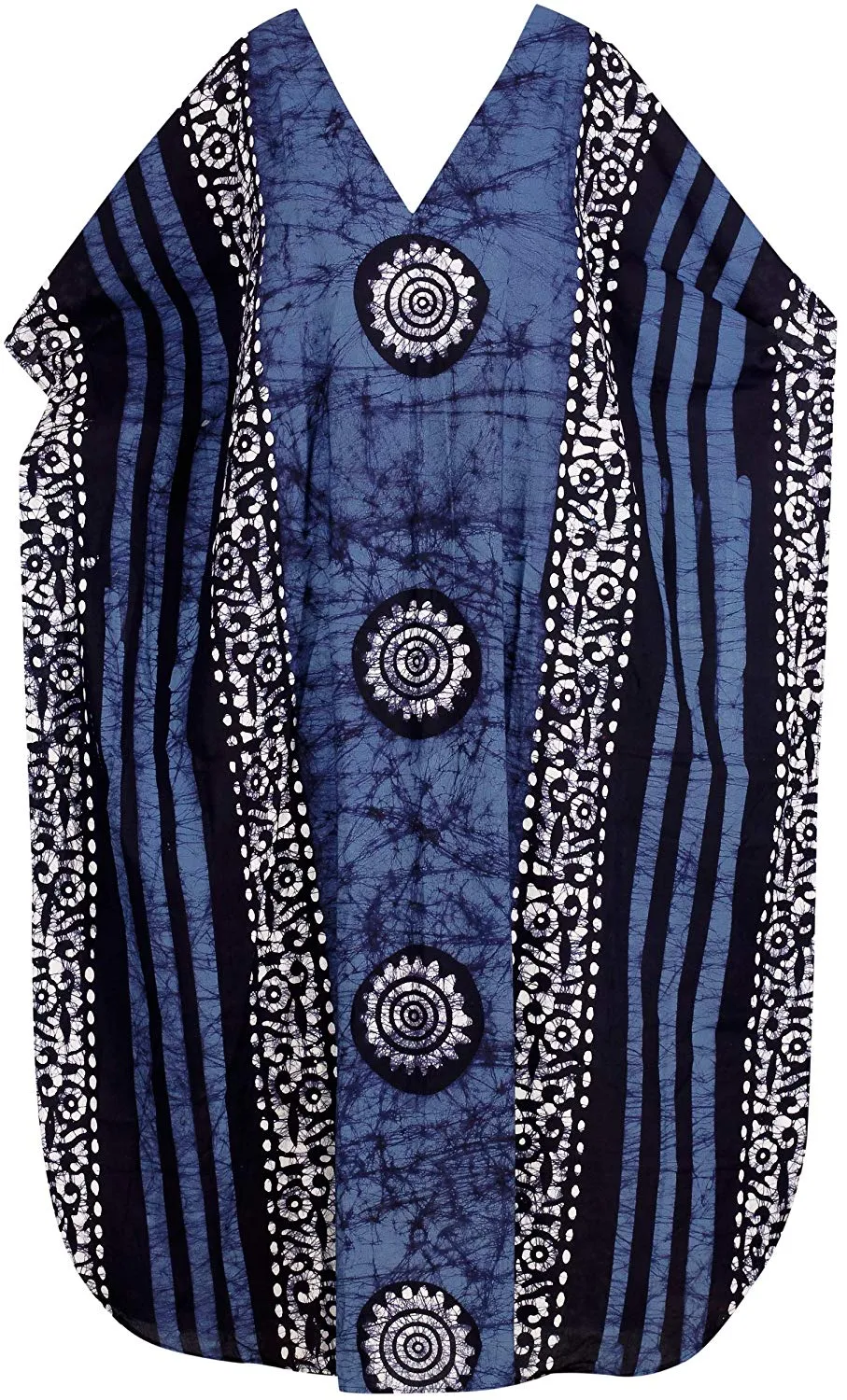 LA LEELA Women's Beachwear Swimsuit Cotton Batik Long Caftan Maxi Dress Bathrobe
