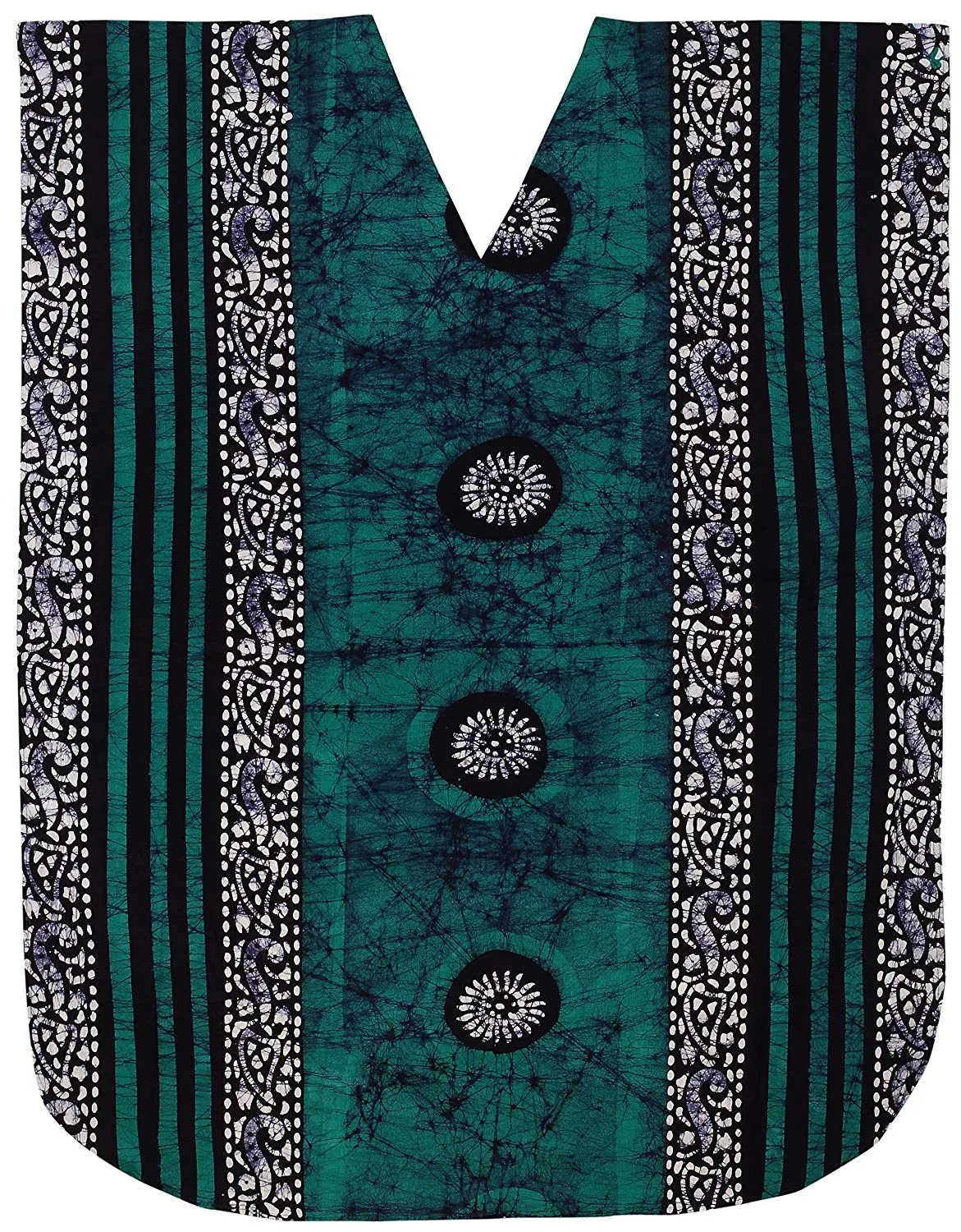 LA LEELA Women's Beachwear Swimsuit Cotton Batik Long Caftan Maxi Dress Bathrobe