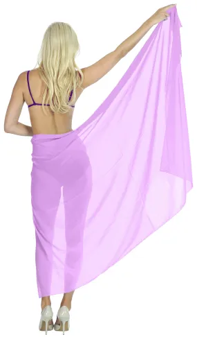 La Leela Women's Bikini Beach Wrap Hawaiian Sarong Swimming Suit Bathing Pareo Beachwear Valentines Day Dress Cover up Long 78"x42" Violet 125564