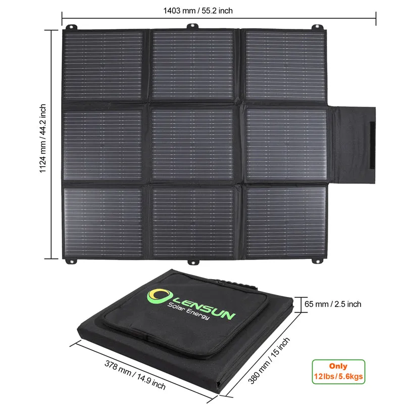LensunSolar 200W 12V Solar Blanket with Waterproof MPPT Regulator