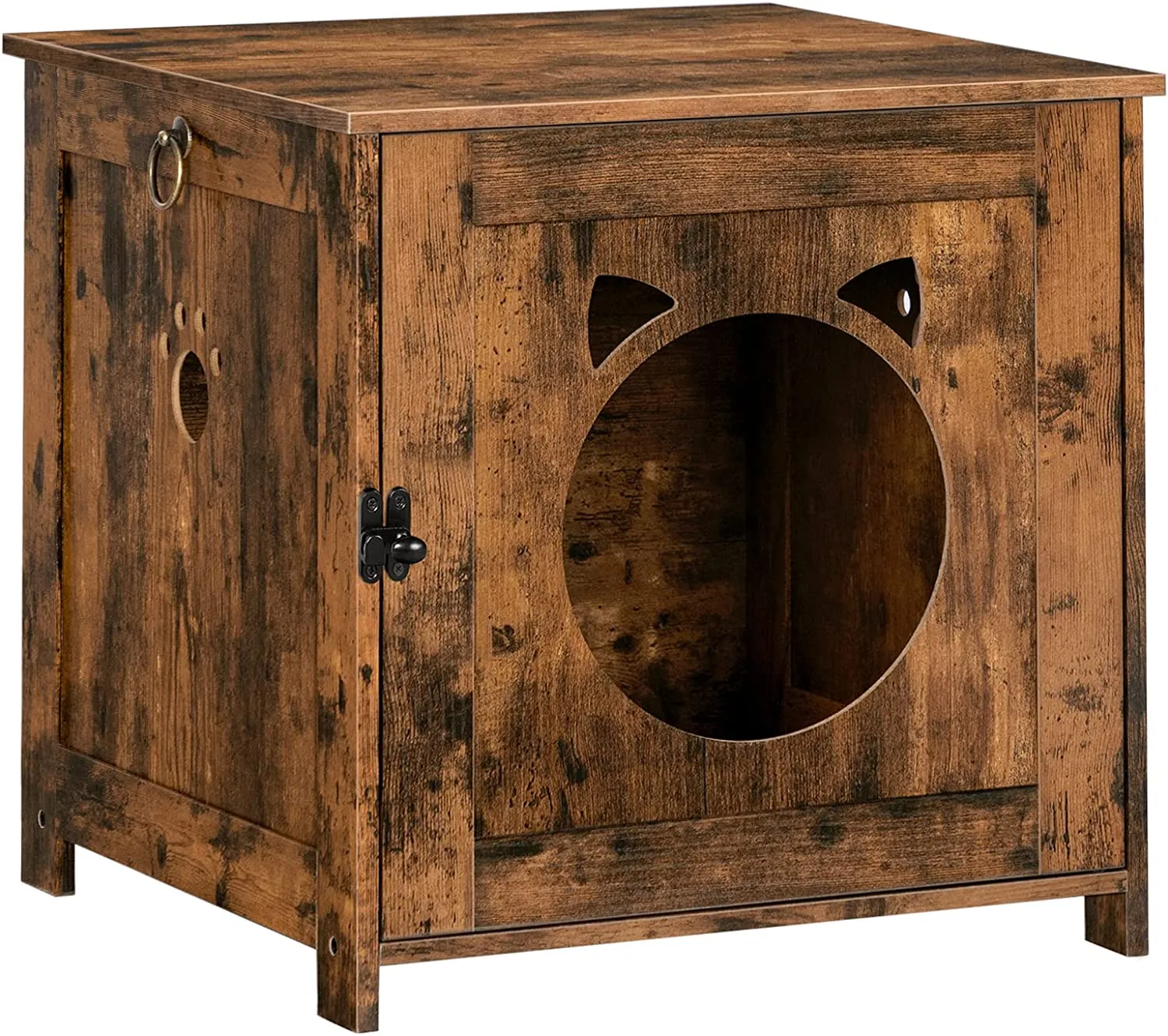 Litter Box Enclosure, Wooden Side End Table, Cat Litter Box Furniture, Concealed Cat Washroom, Indoor Pet House