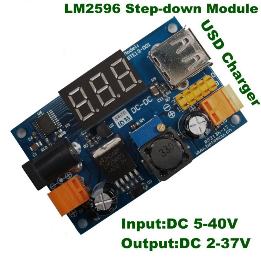 LM2596 DC Constant Voltage and Constant Current with LED Voltmeter Step-Down Power Module