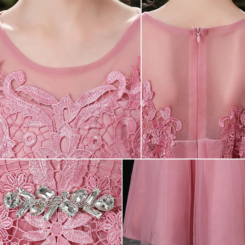 LS6088 2 to 10 Years Elagant Birthday Long -sleeved Girl Dress Princess Skirt Girl Lace Dress fit for 3 to 10 Years Old Kids