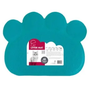 M-Pets Paw Cat Litter Mat (Turquoise Blue)