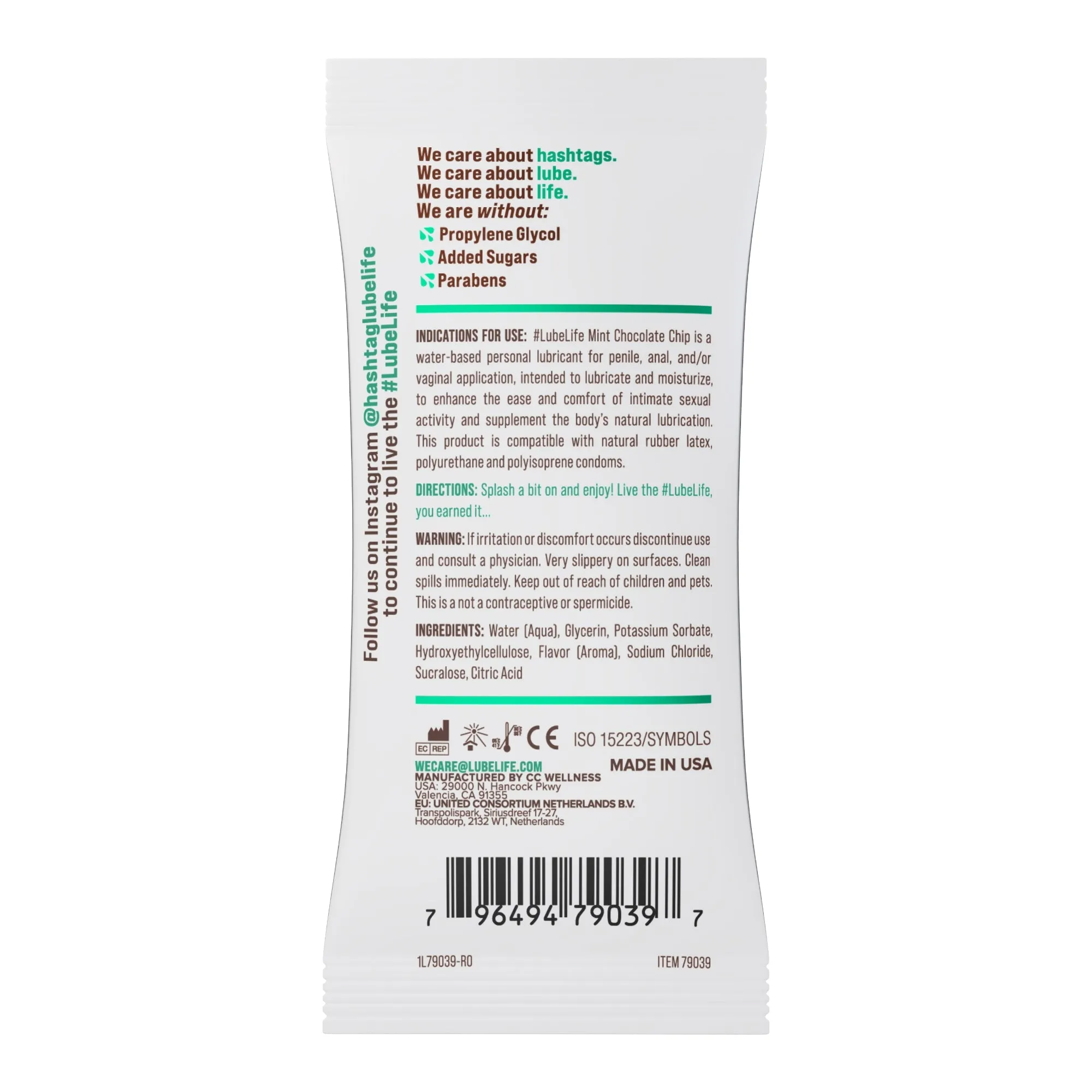 Mint Chocolate Chip Flavored Lubricant Sample