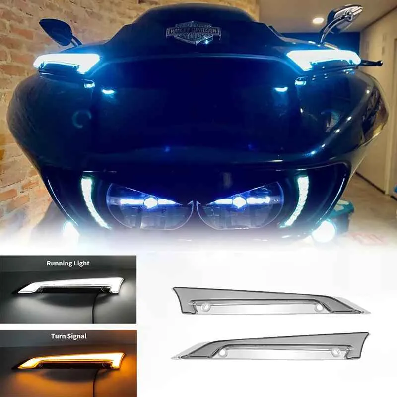 Motorcycle Windshields with LED Trim Lights for Harley Davidson Road Glide