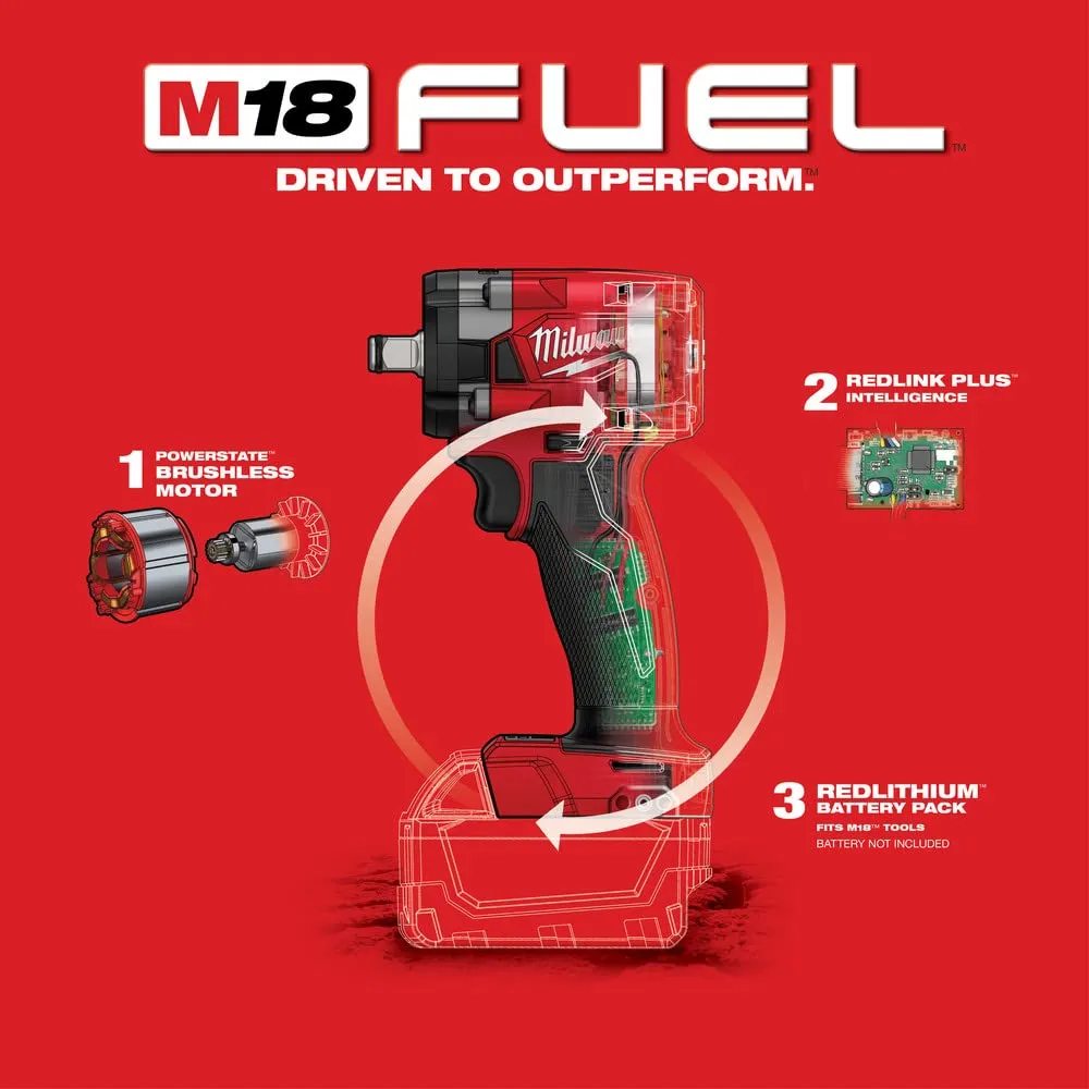 Open Box -  Milwaukee M18 FUEL GEN-3 18-Volt Lithium-Ion Brushless Cordless 1/2 in. Compact Impact Wrench with Friction Ring (Tool-Only)