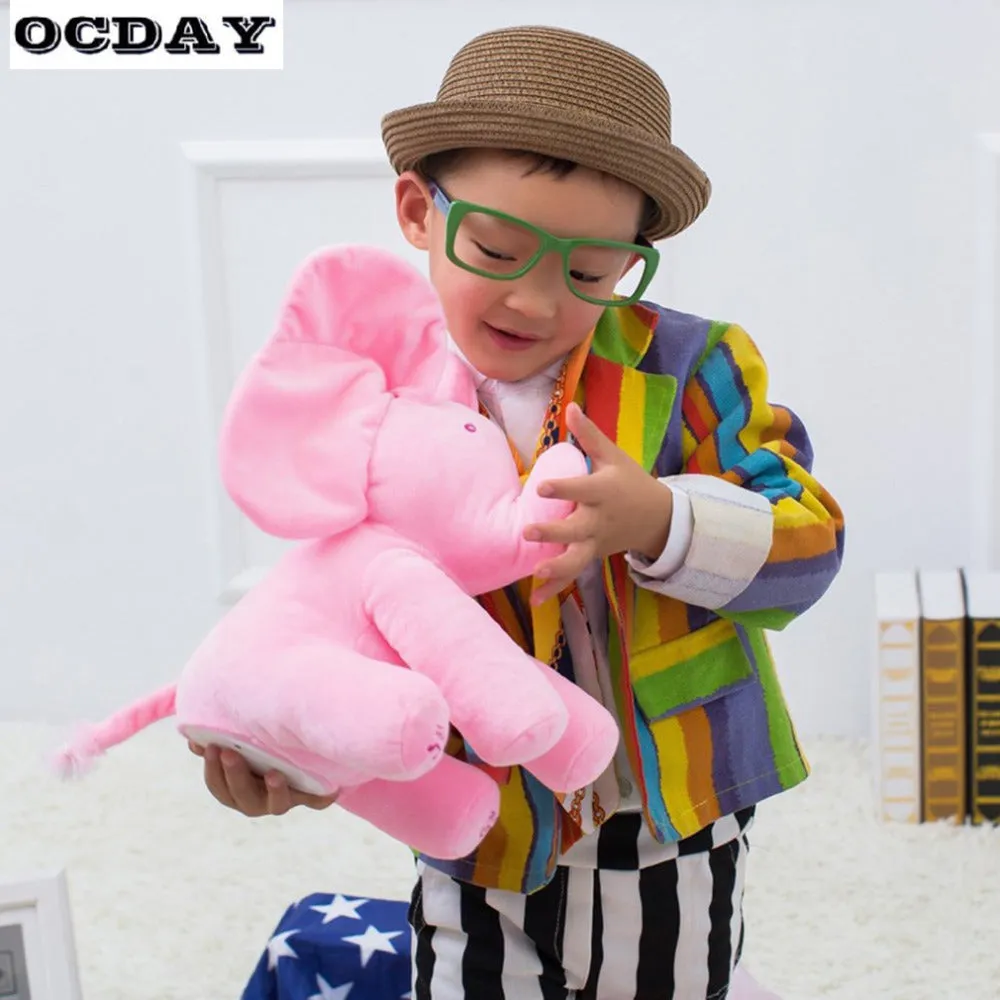 Peek a boo Elephant Stuffed Animal Toy  Education Electric Music  Anti stress Toys For Children