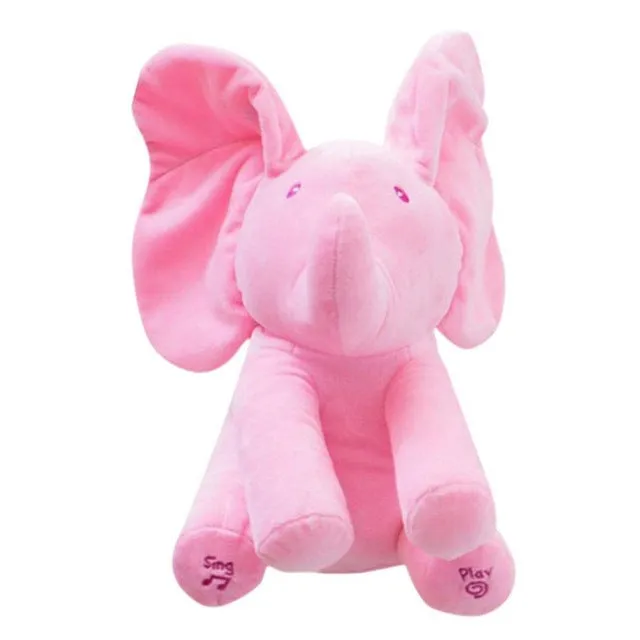 Peek a boo Elephant Stuffed Animal Toy  Education Electric Music  Anti stress Toys For Children