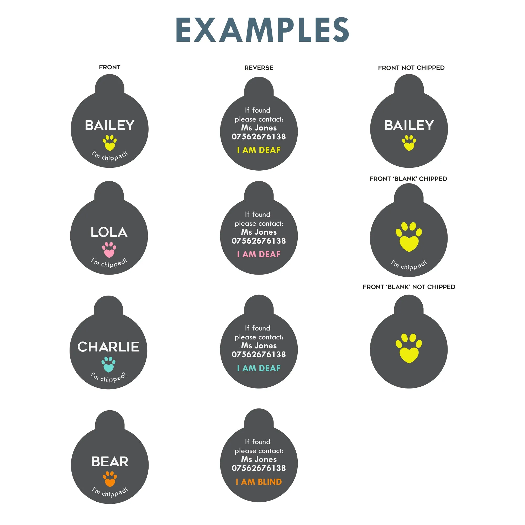 Personalised Special Needs Pet ID Tag