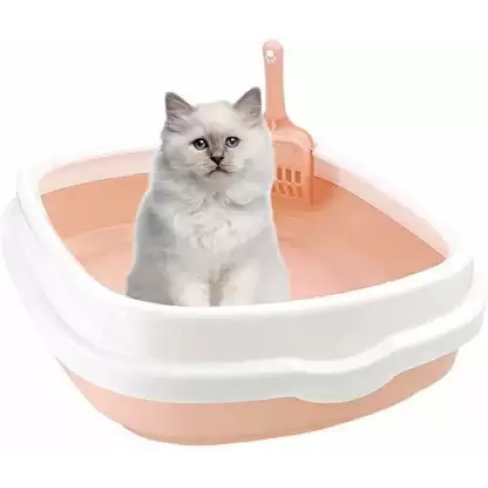 Pets Empire Cat Litter Box (Pink/White)