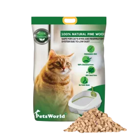 PetsWorld Natural Pine Cat Litter: Non-clumping, low dust, odor control, suitable for sifting boxes