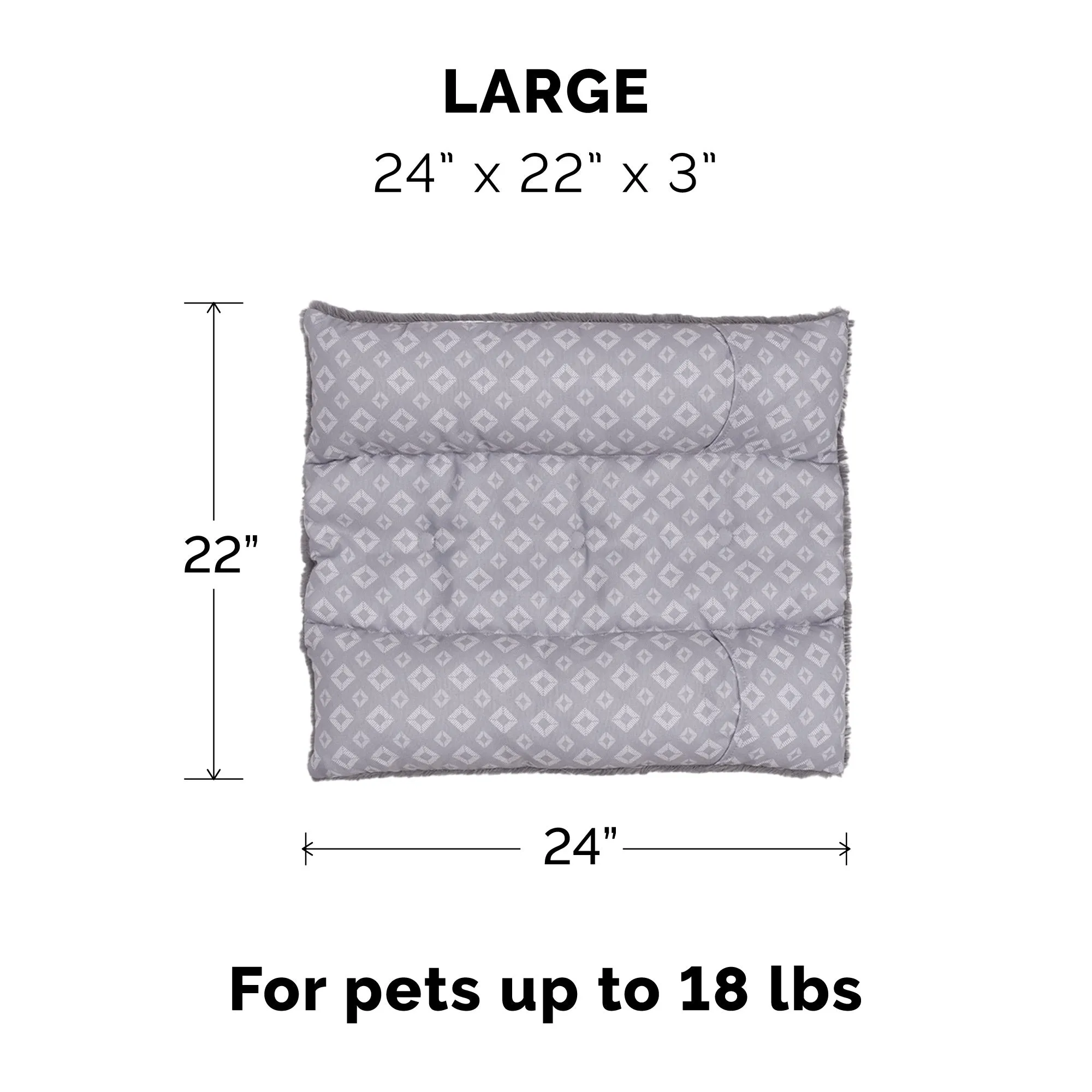 Plush Fur and Diamond Print Cuddle Loaf Bed