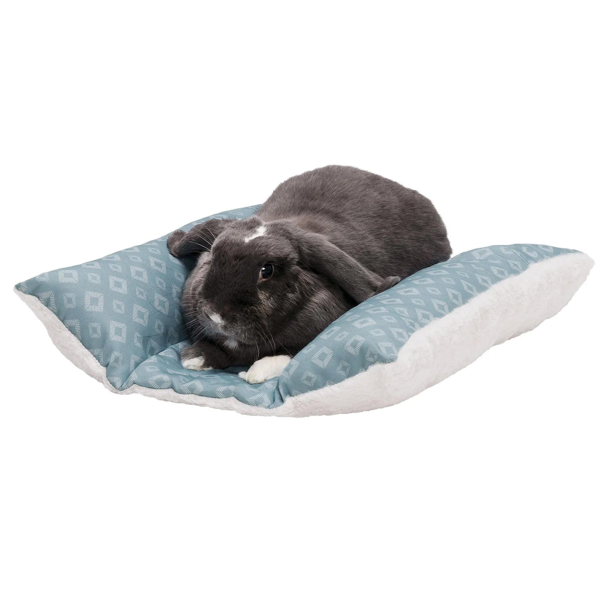 Plush Fur and Diamond Print Cuddle Loaf Bed