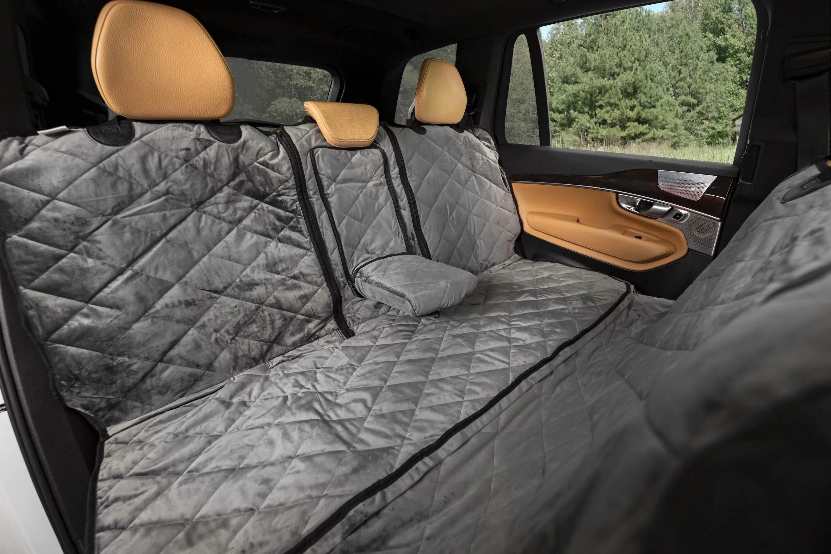Plush Paws Luxury Velvet Convertible Rear Pet Seat Cover