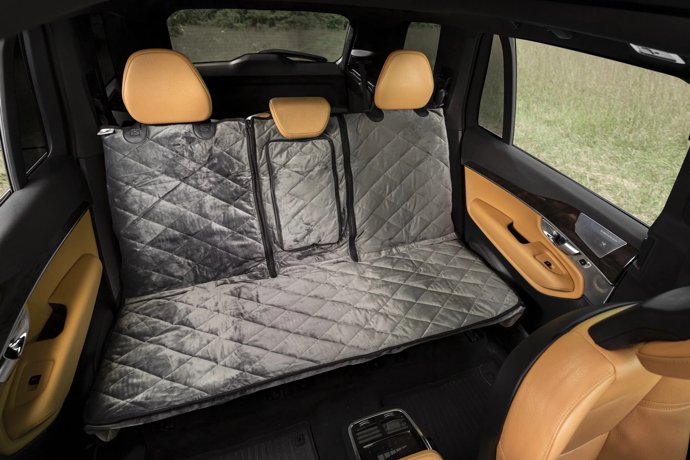 Plush Paws Luxury Velvet Convertible Rear Pet Seat Cover