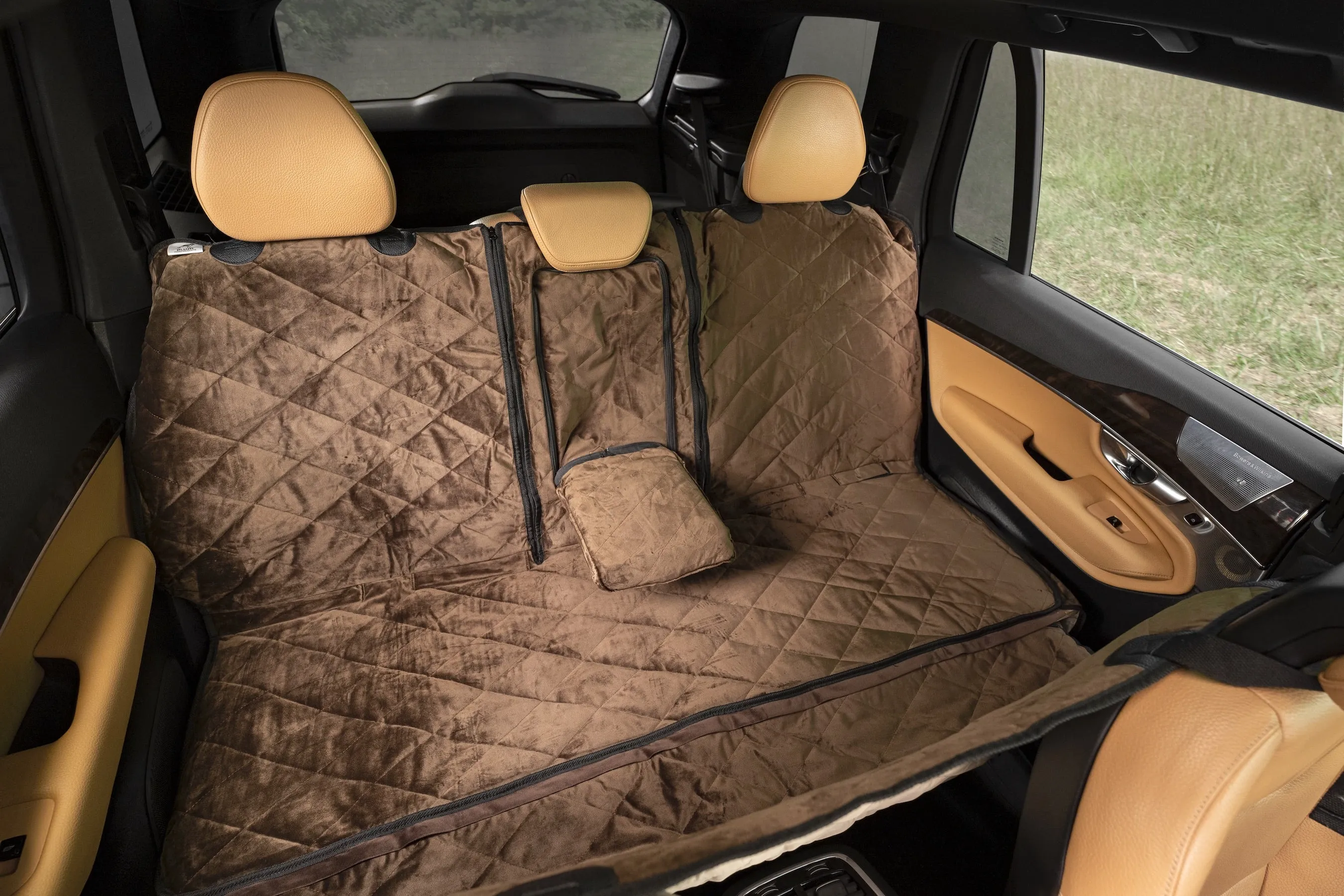 Plush Paws Luxury Velvet Convertible Rear Pet Seat Cover
