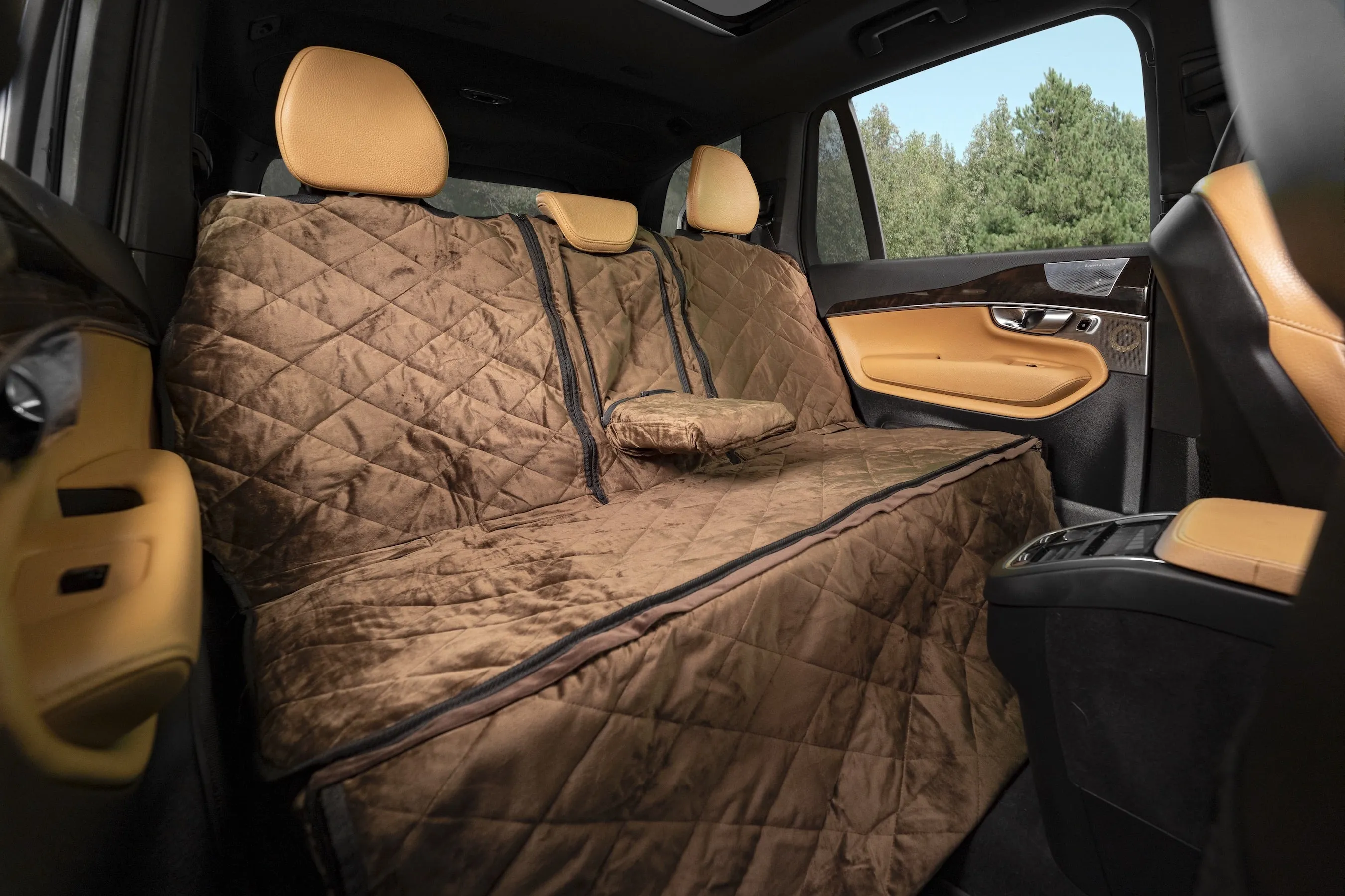 Plush Paws Luxury Velvet Convertible Rear Pet Seat Cover