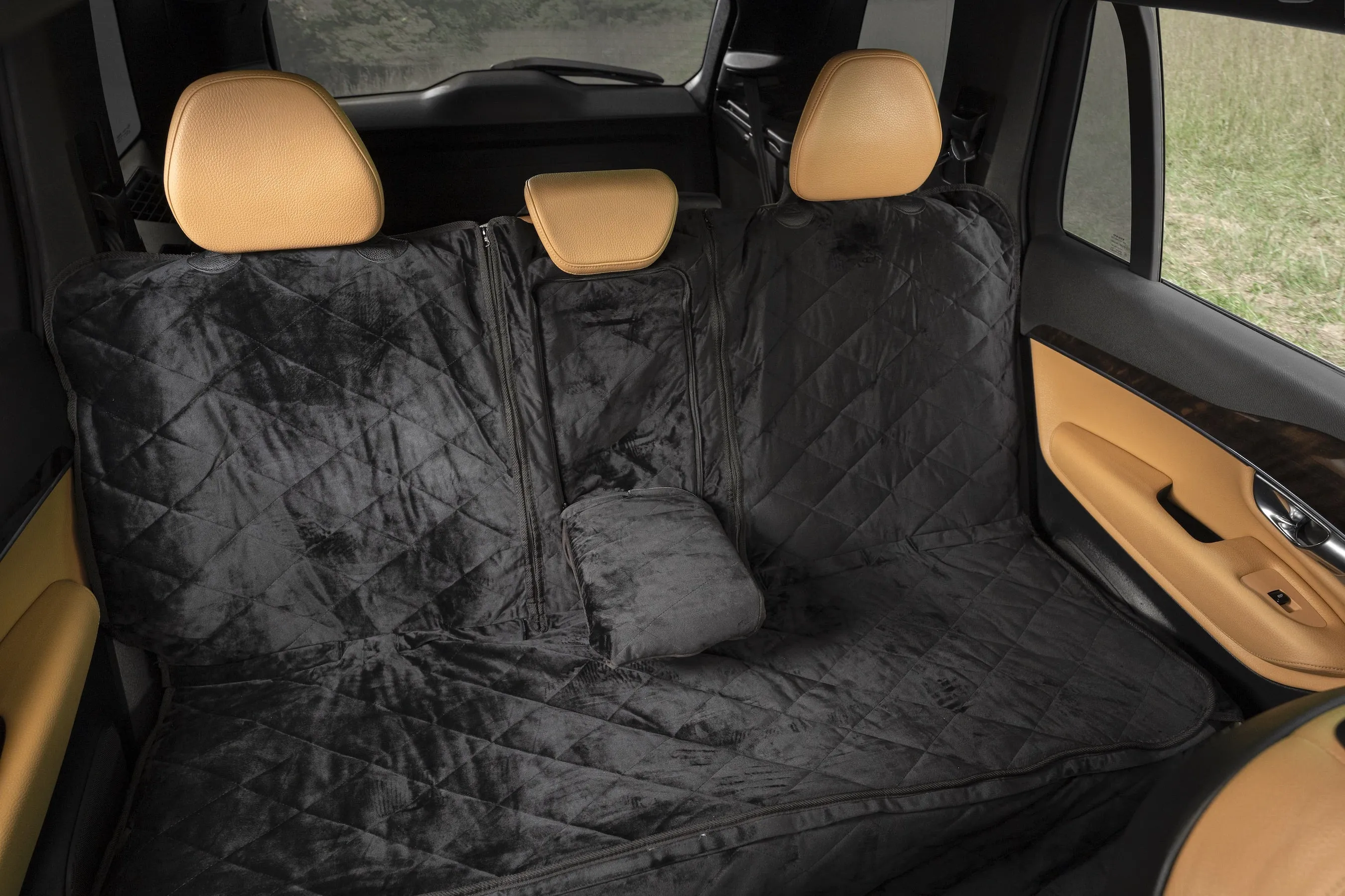 Plush Paws Luxury Velvet Convertible Rear Pet Seat Cover