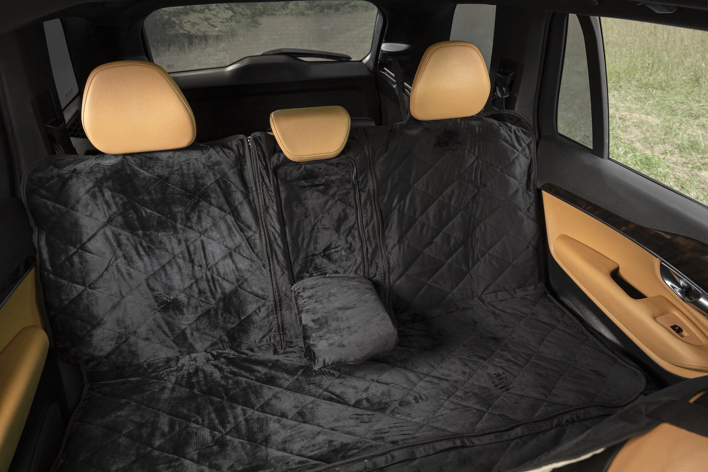 Plush Paws Luxury Velvet Convertible Rear Pet Seat Cover