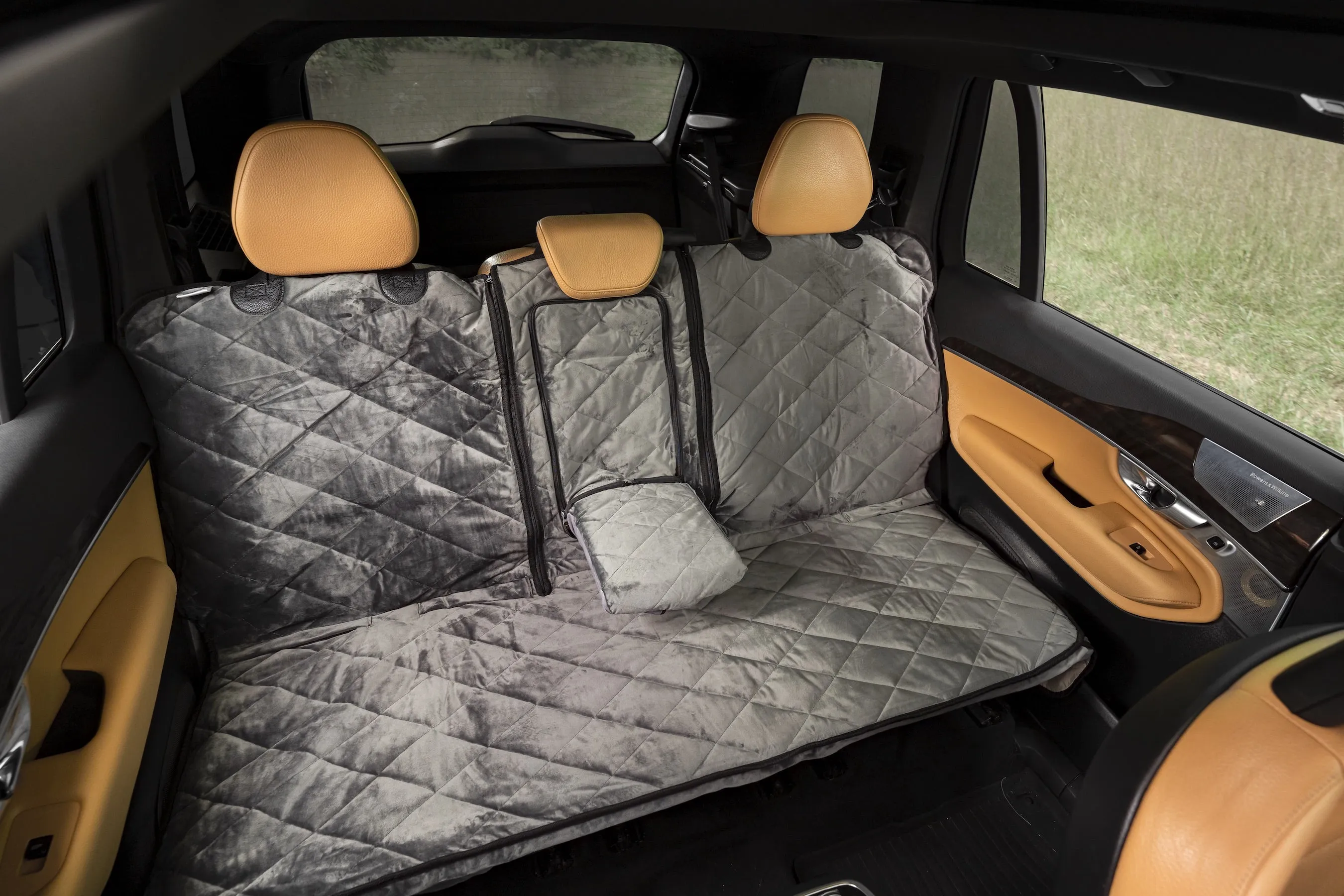 Plush Paws Luxury Velvet Convertible Rear Pet Seat Cover