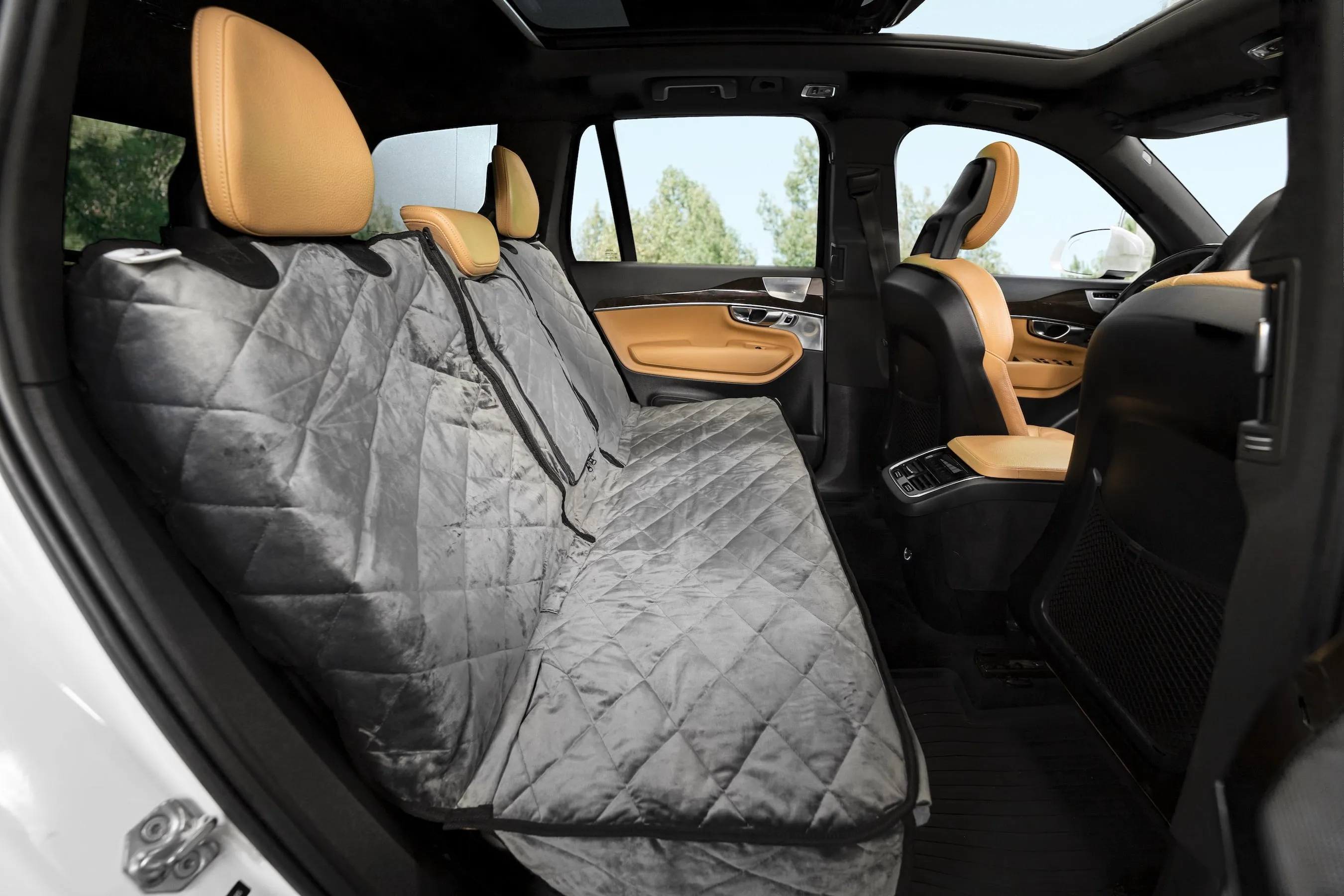 Plush Paws Luxury Velvet Convertible Rear Pet Seat Cover
