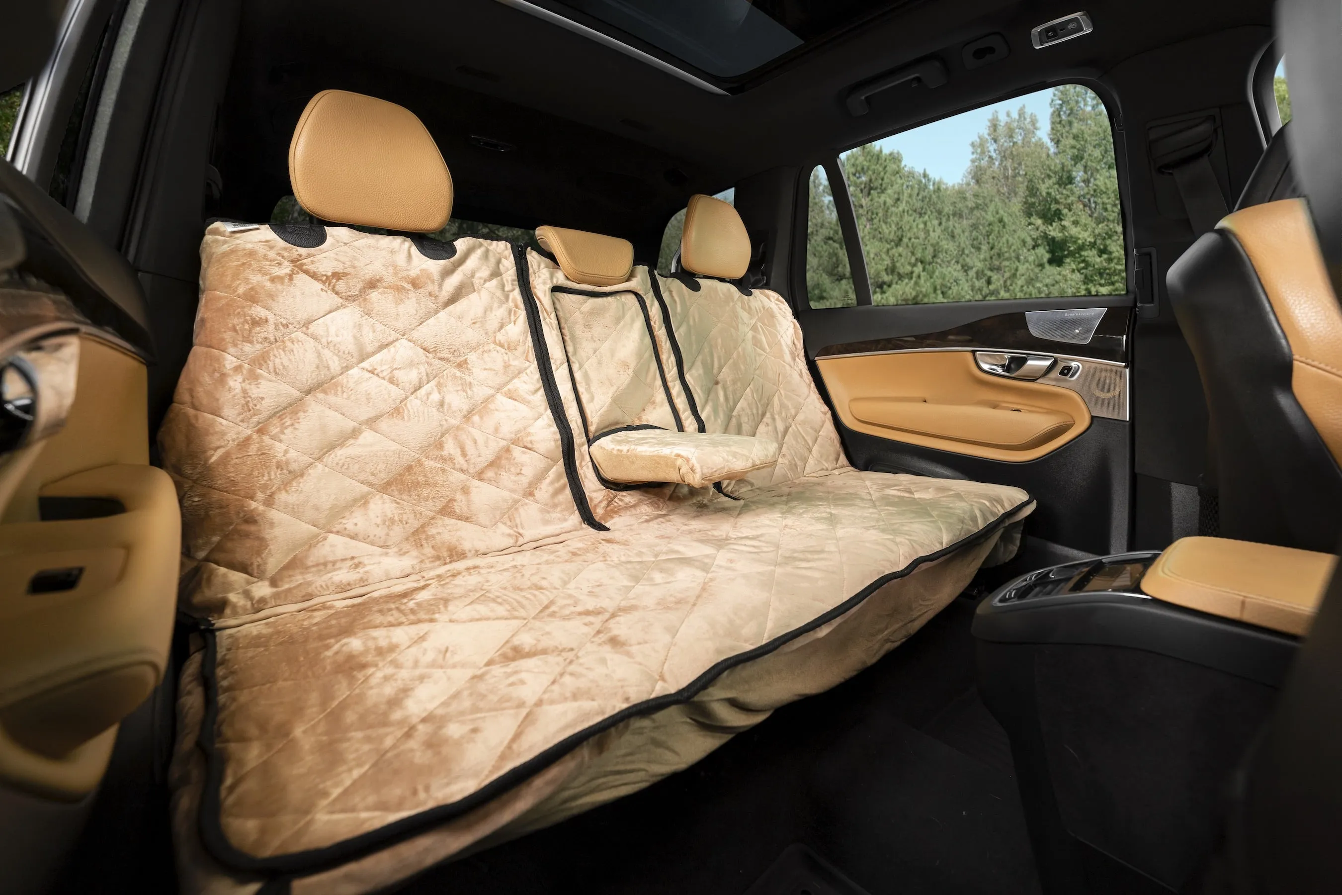 Plush Paws Luxury Velvet Convertible Rear Pet Seat Cover
