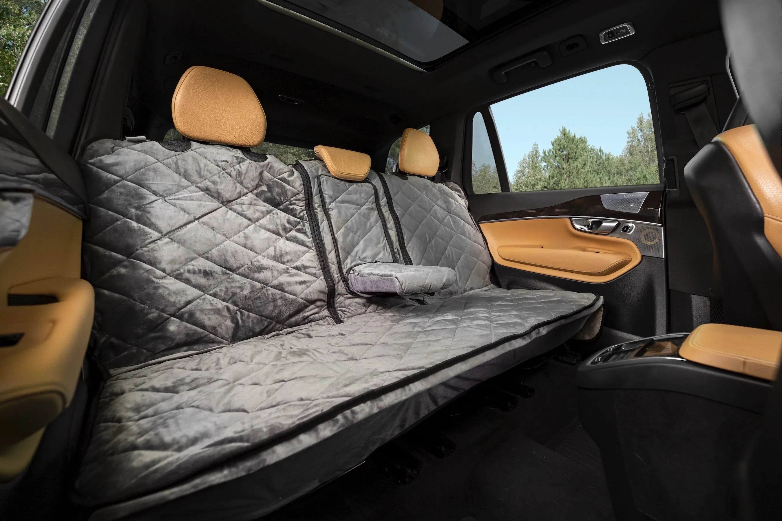 Plush Paws Luxury Velvet Convertible Rear Pet Seat Cover