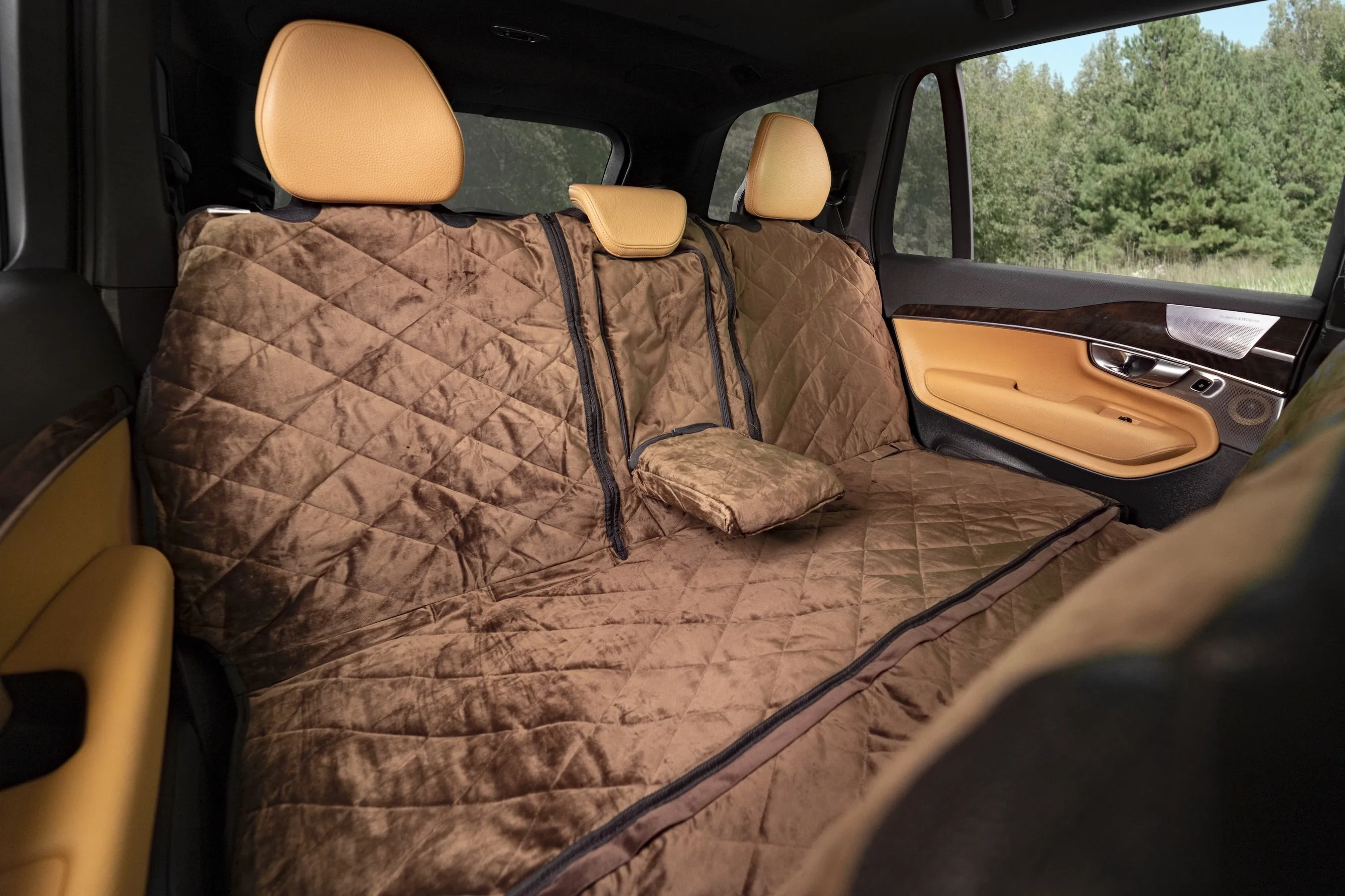 Plush Paws Luxury Velvet Convertible Rear Pet Seat Cover