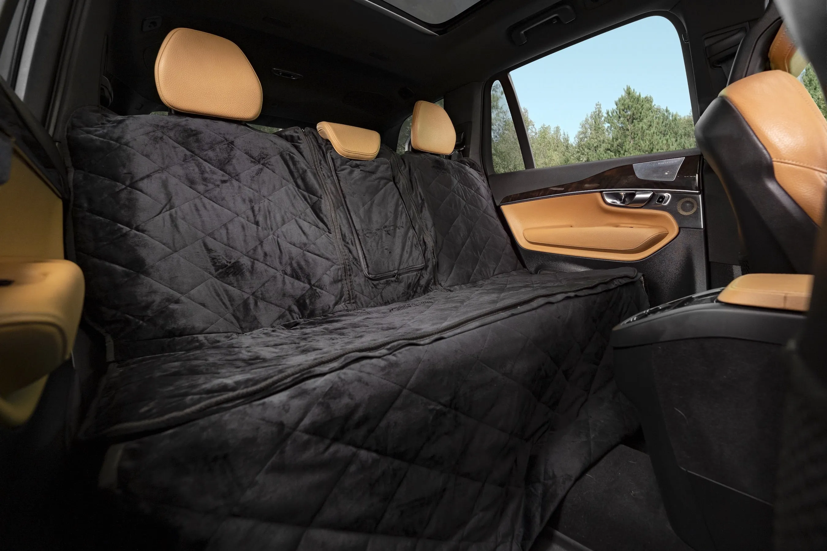 Plush Paws Luxury Velvet Convertible Rear Pet Seat Cover