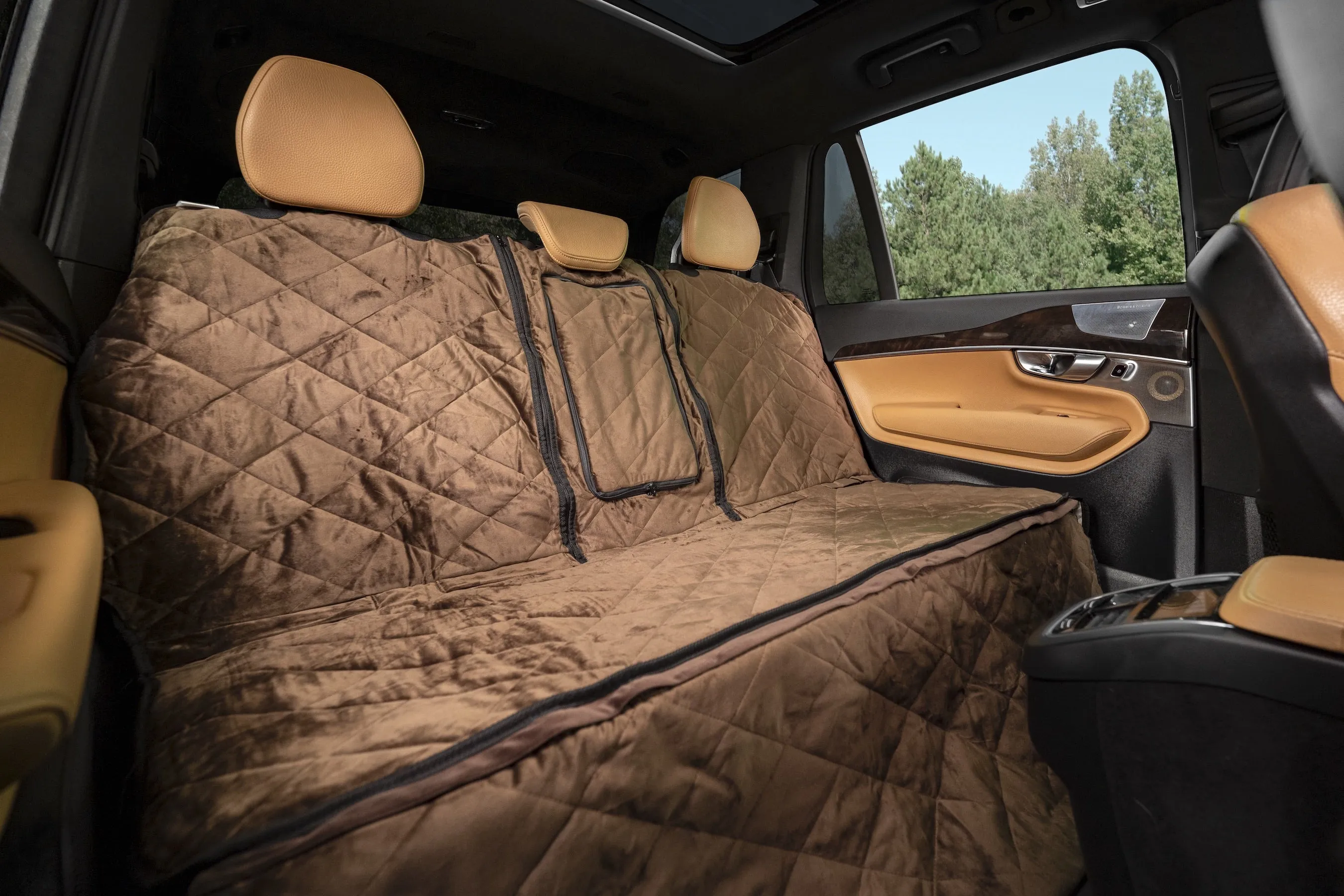 Plush Paws Luxury Velvet Convertible Rear Pet Seat Cover