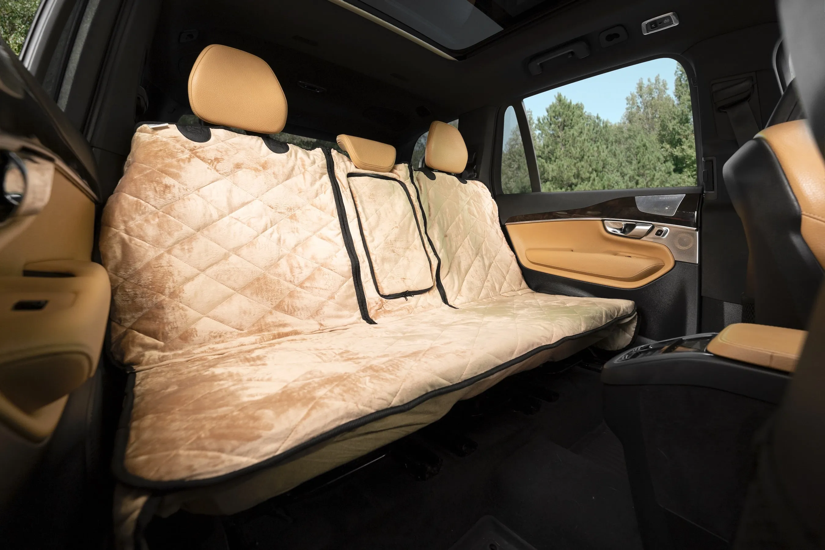 Plush Paws Luxury Velvet Convertible Rear Pet Seat Cover