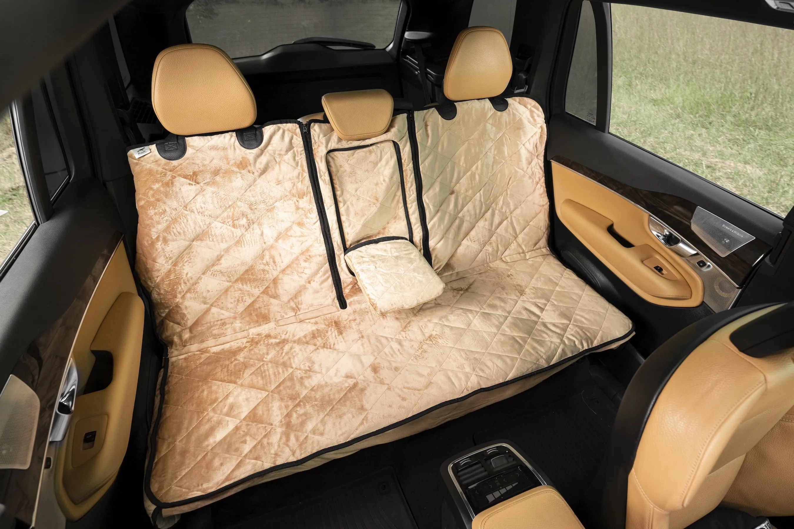 Plush Paws Luxury Velvet Convertible Rear Pet Seat Cover