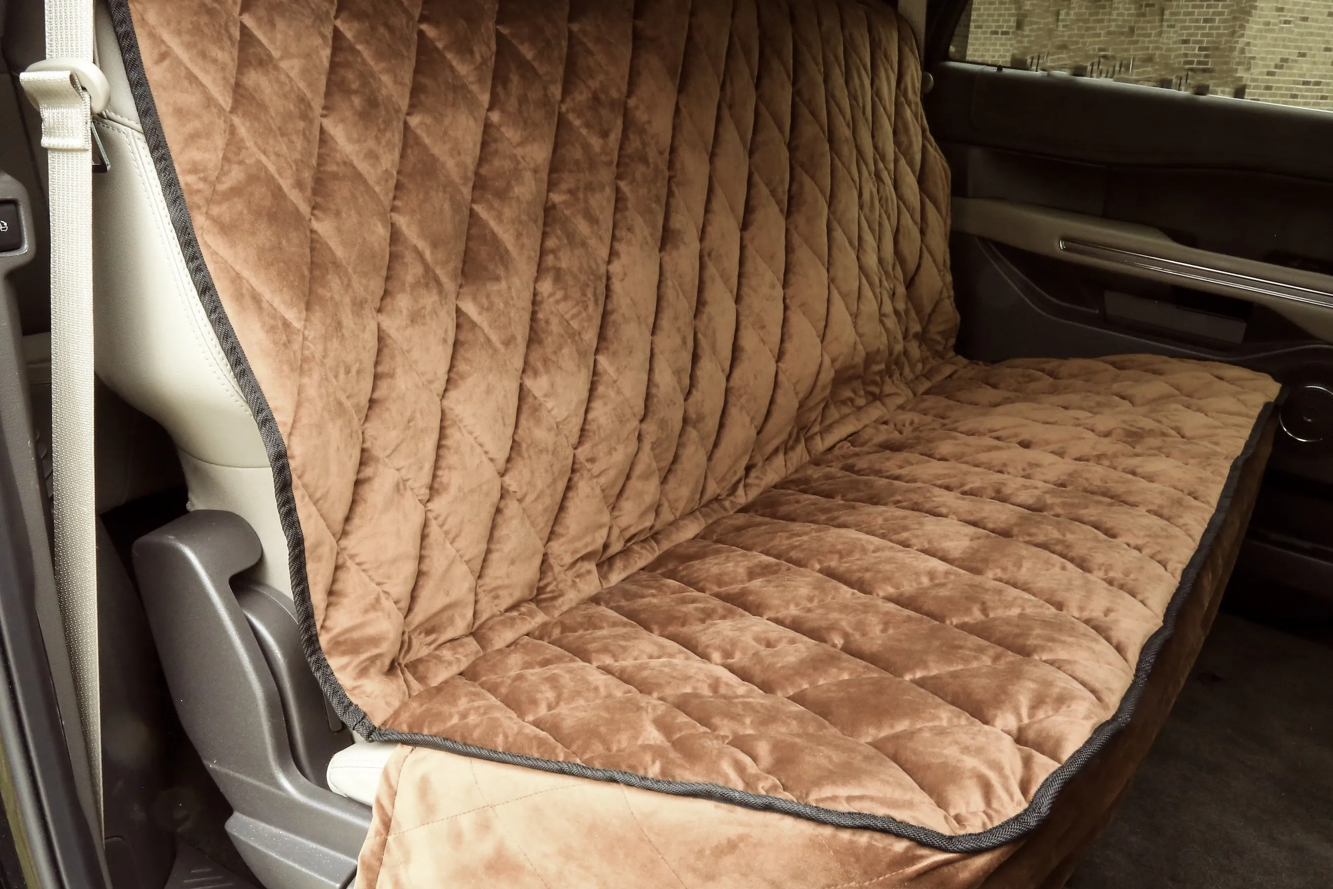 Plush Paws Luxury Velvet Rear Pet Seat Cover Without Hammock