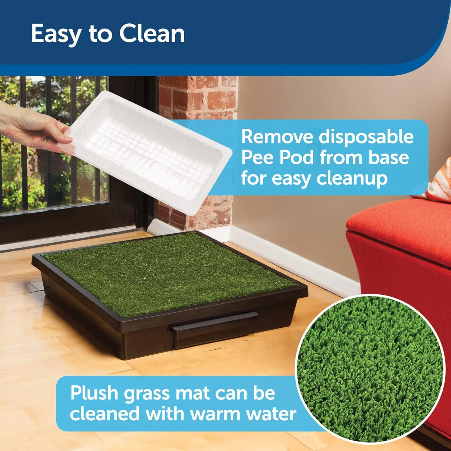 Portable Dog Potty: Small, Grass Mat