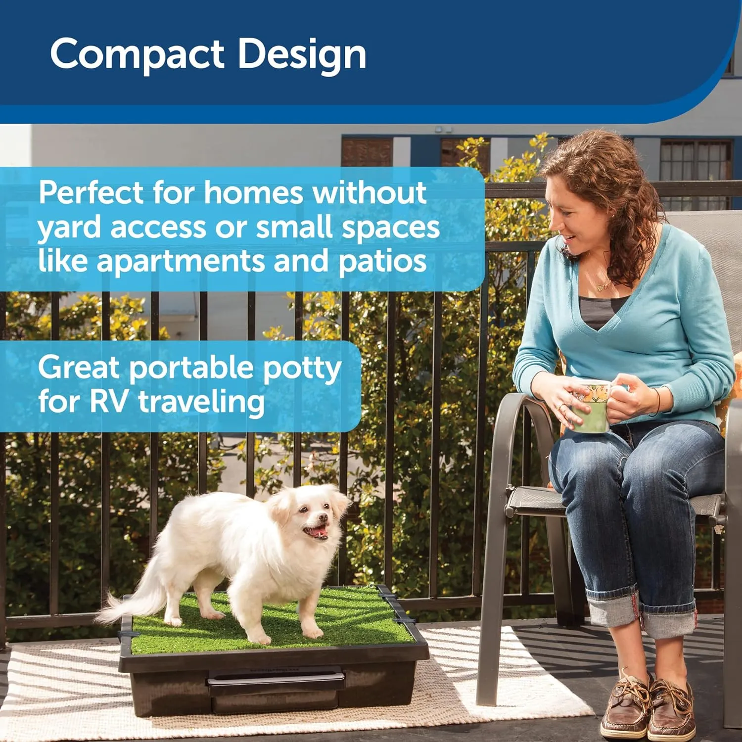 Portable Dog Potty: Small, Grass Mat