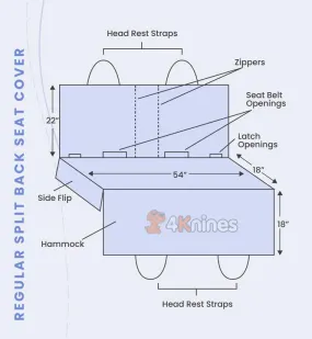 Rear Seat Cover for Fold Down Seats with Hammock