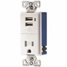 RECEPTACLE USB CHARGE WHITE