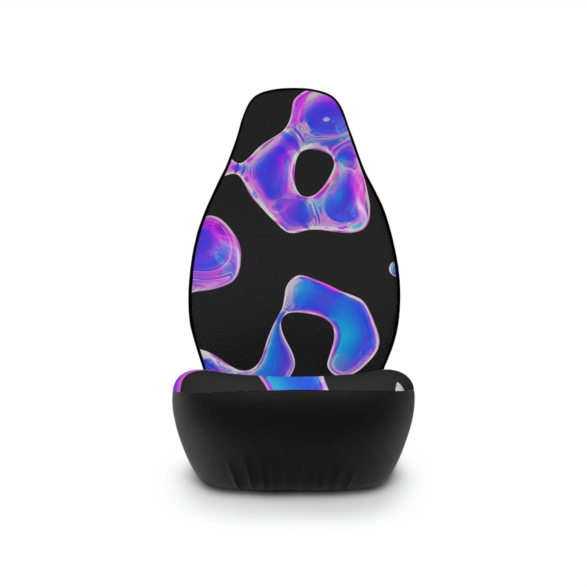 Seat Covers for Cars, Y2K Car Seat Cover, Hippie Car Accessories for Women, Blue and Black Universal Vehicle Seat Protector, Neon Chair Cover for Car