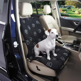 Single Bucket Black Pawprint Car Seat Cover