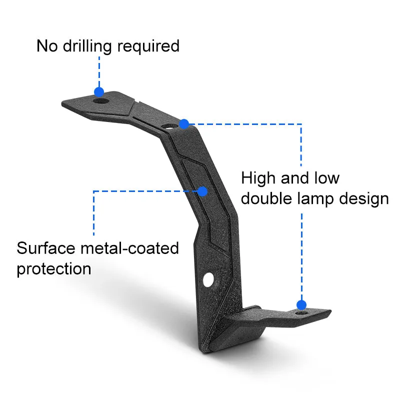 Suparee Jeep A-pillar LED Work Lights Amber & White with Brackets for Wrangler JL JLU