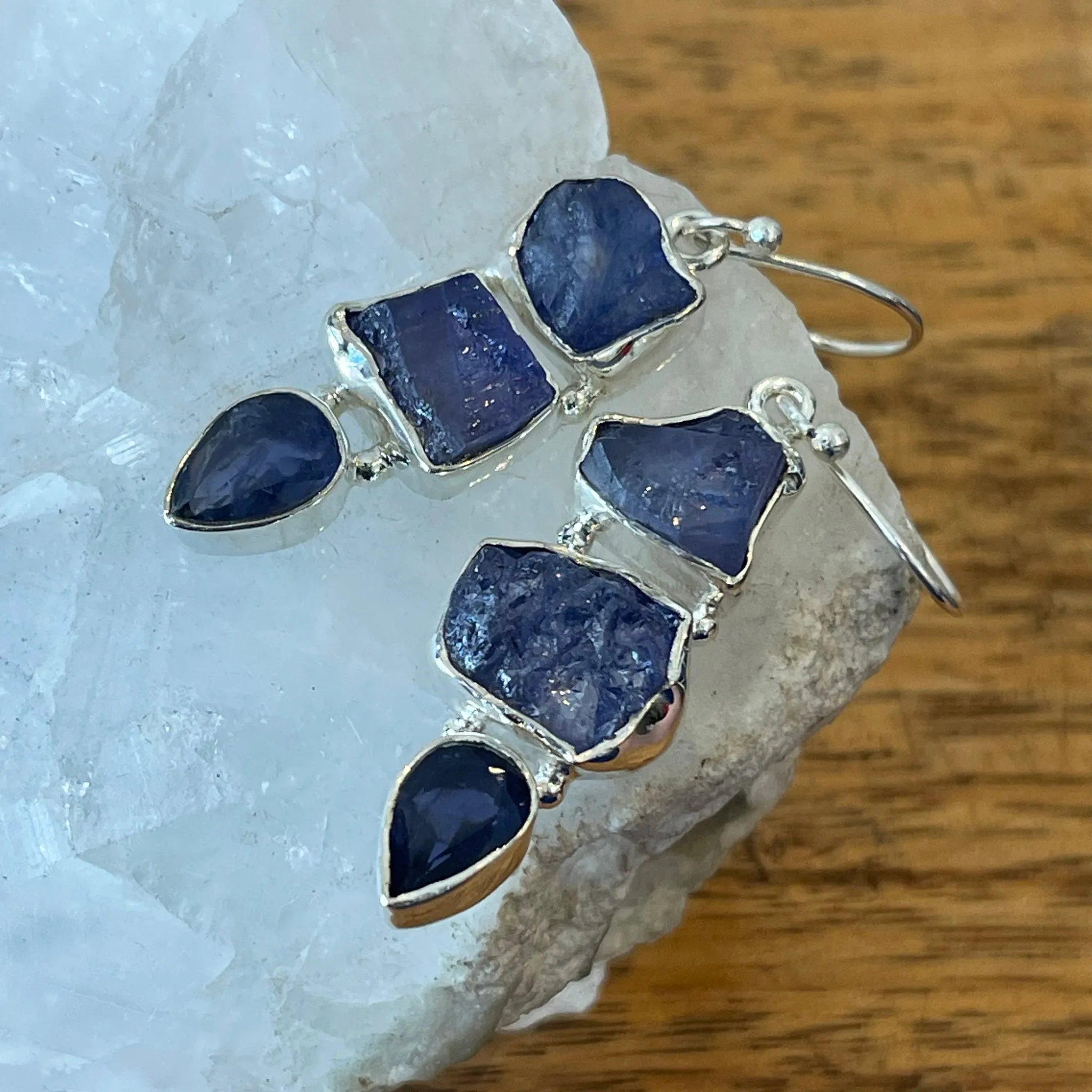 TANZANITE MULTI STONE EARRINGS | Raw