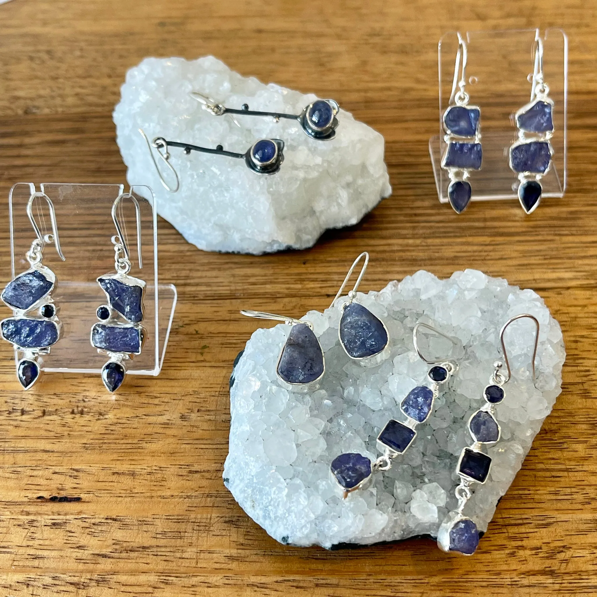 TANZANITE MULTI STONE EARRINGS | Raw