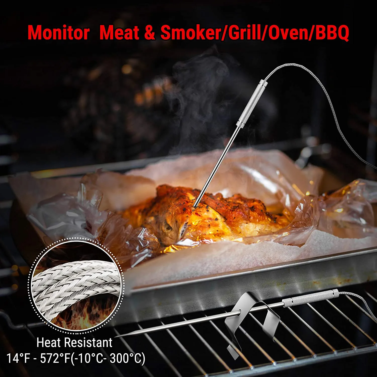 ThermoPro TP28 500FT Long Range Wireless Meat Thermometer with Dual Probe for Smoker BBQ Grill Thermometer