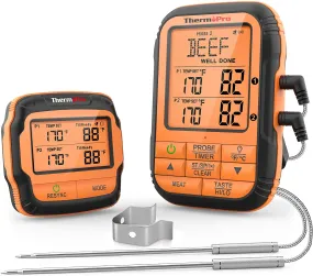ThermoPro TP28 500FT Long Range Wireless Meat Thermometer with Dual Probe for Smoker BBQ Grill Thermometer