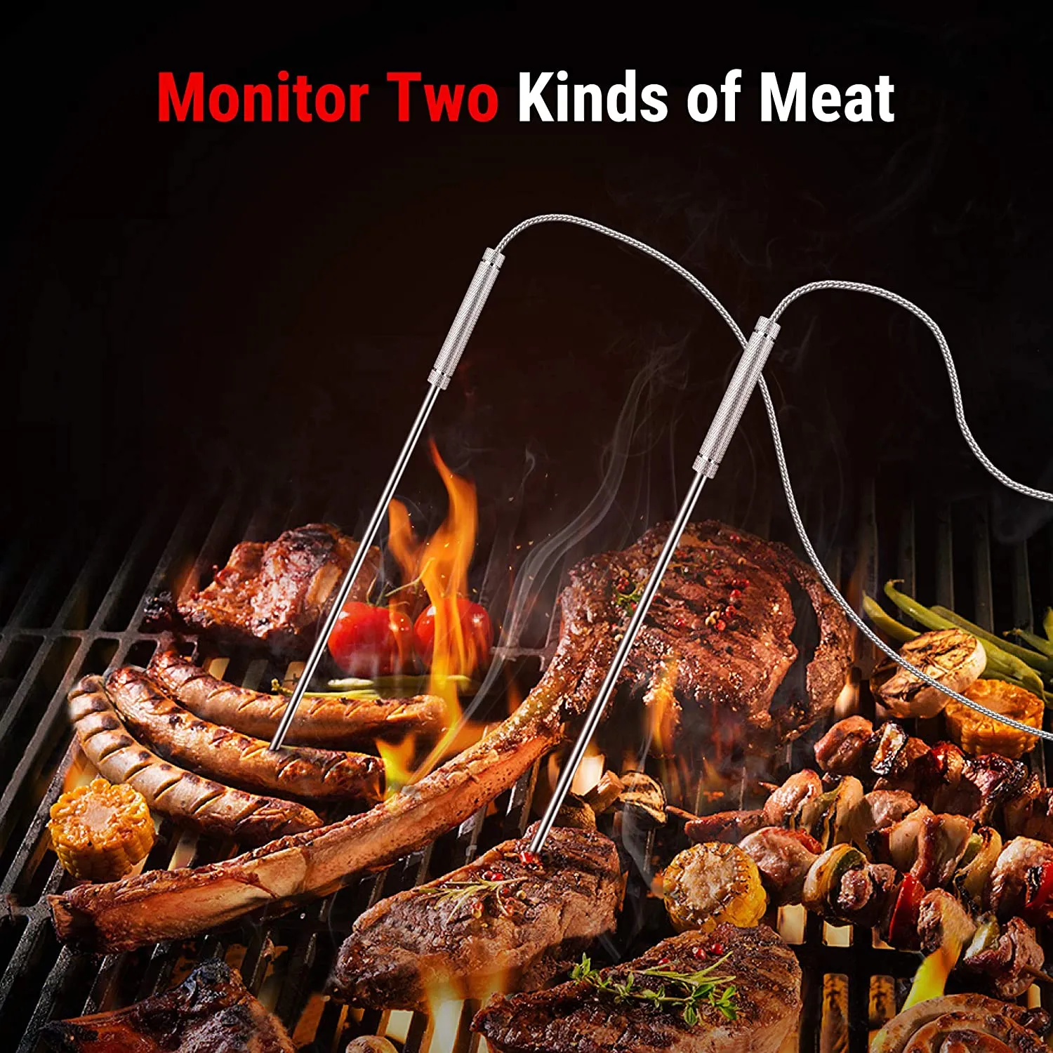ThermoPro TP28 500FT Long Range Wireless Meat Thermometer with Dual Probe for Smoker BBQ Grill Thermometer