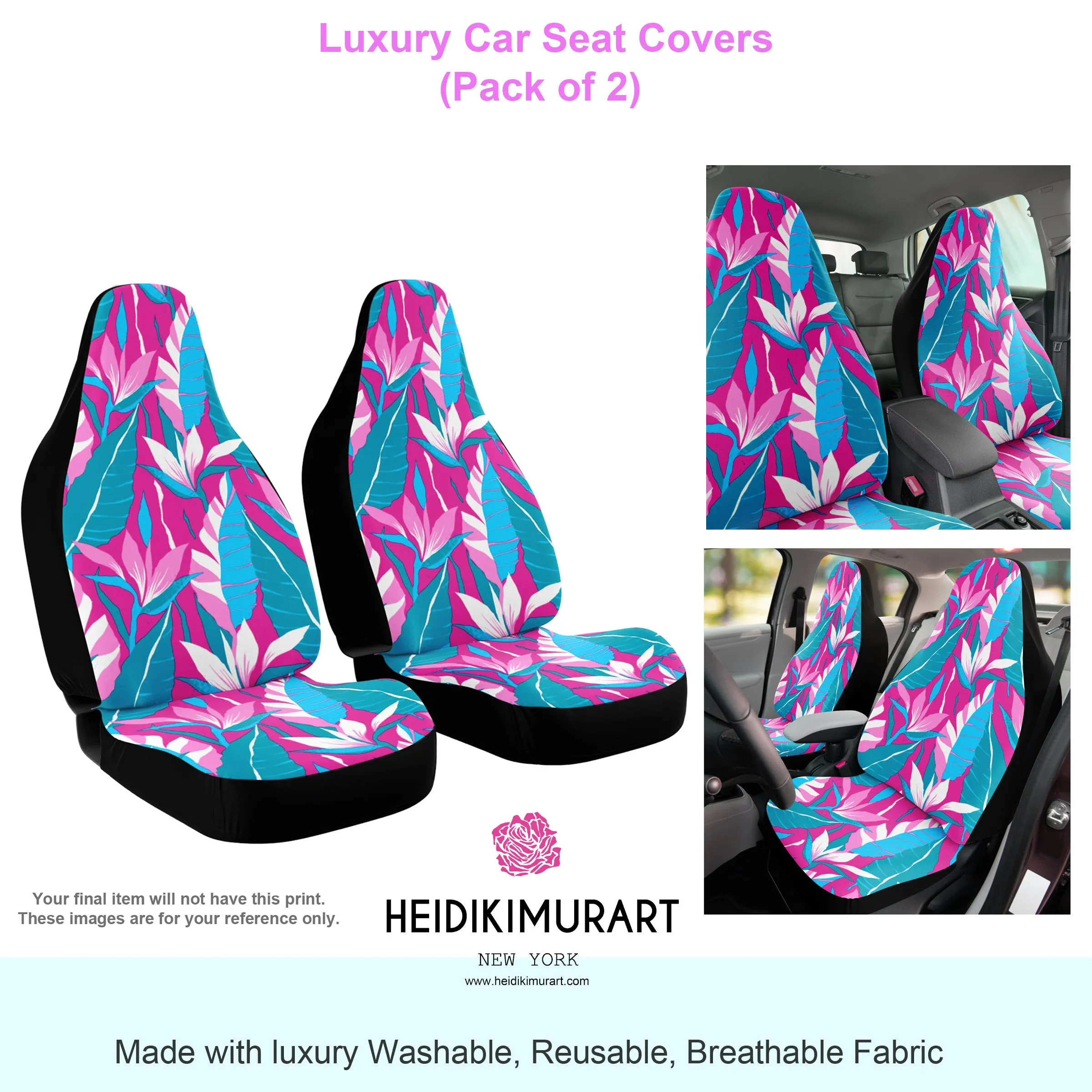 Tiger Car Seat Cover, Grey Tiger Stripe Bestselling Animal Print Best Car Accessories Pair of 2