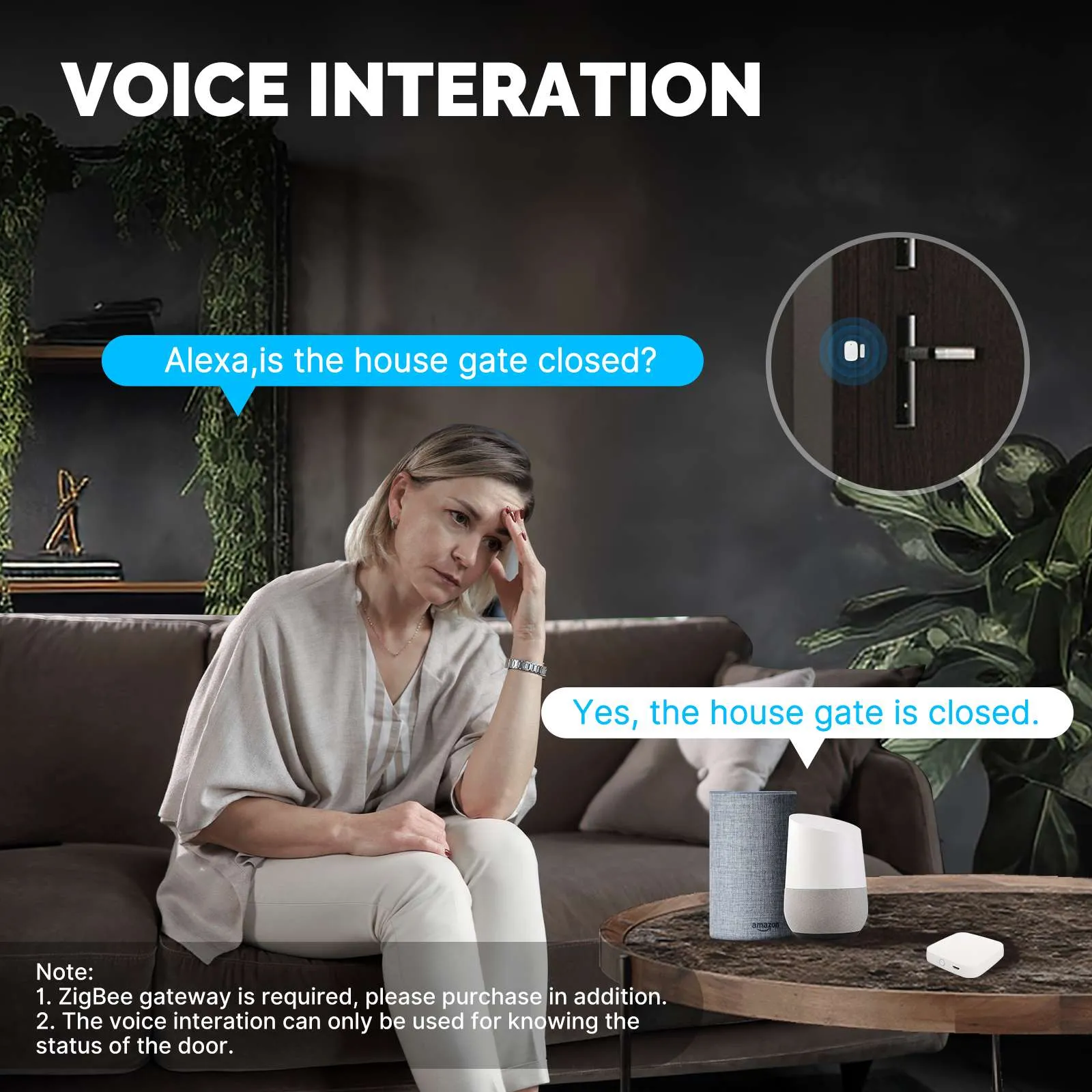 Tuya ZigBee Window Door Alarm Sensor, Smart Home Security Contact Detector
