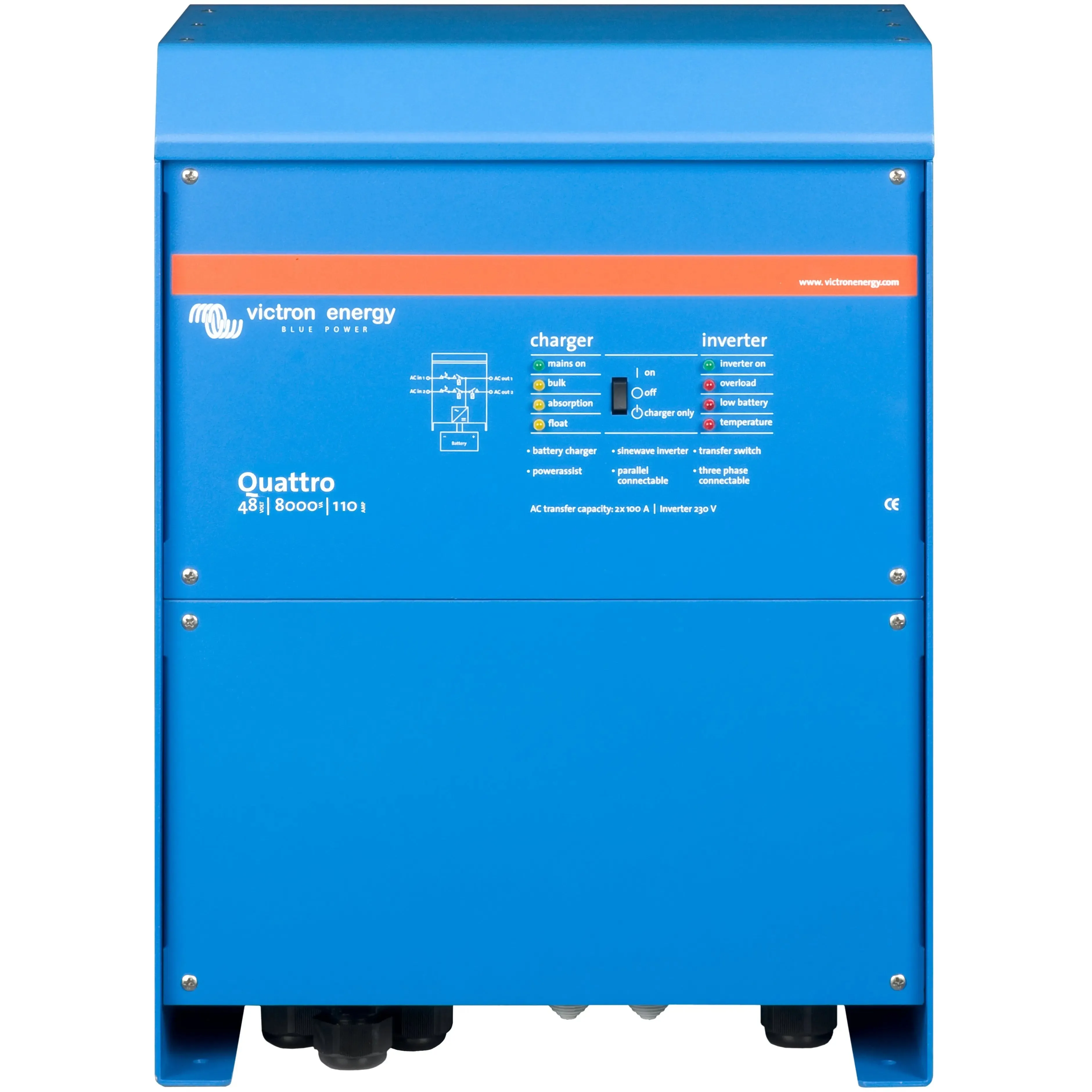 Victron Quattro 8000VA 48V 230VAC VE.Bus Inverter/Charger [EU Model]