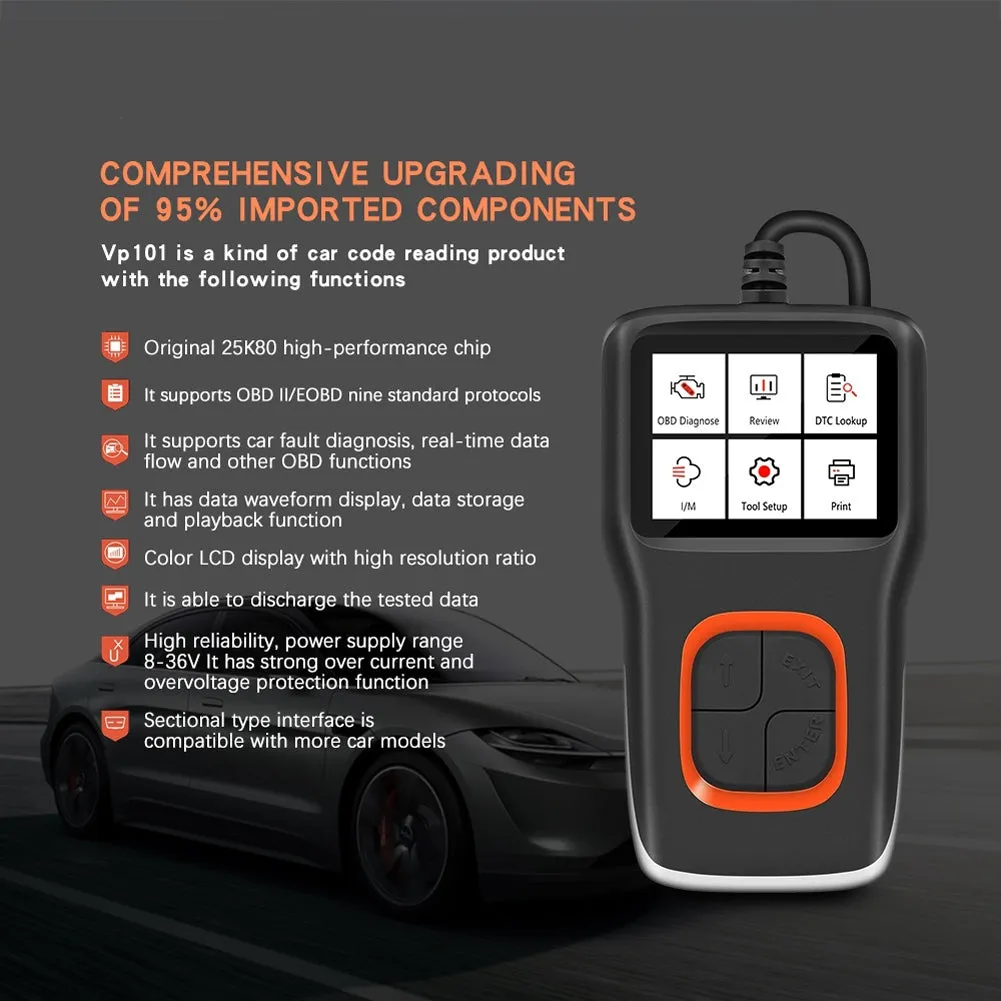 Viecar Vp101 Code Reader Automobile Fault Detector Erase Error